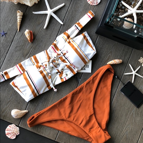 🌴🌼BILLABONG-STAR STRUCK OFF SHOULDER BIKINI SET - Picture 4 of 8